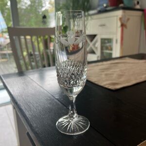 Claddagh Etched glass LED Chrystal Champagne Glass